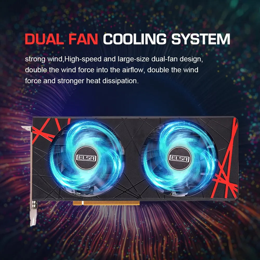 ELSA AMD Radeon RX 580 8GB GDDR5 : Puissance Graphique Noire pour Jeux et Productivité