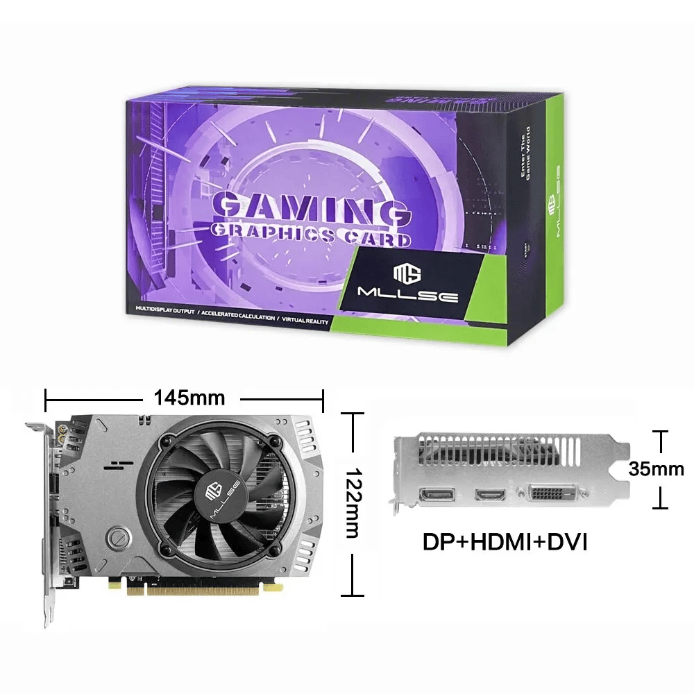 Carte Graphique MLLSE AMD RX 550 4GB - Performances de Jeu Fluides avec 4 Go de Mémoire GDDR5, Interfaces DVI, HDMI et DisplayPort, Compatible PCI-E 3.0 pour une Expérience Radeon RX 550 Gaming Exceptionnelle